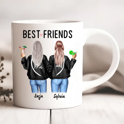 Kubek personalizowany dla przyjaciółek BEST FRIENDS | motyw z drinkami #293