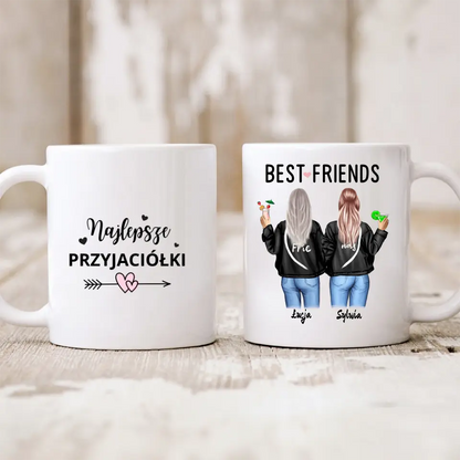Kubek personalizowany dla przyjaciółek BEST FRIENDS | motyw z drinkami #293