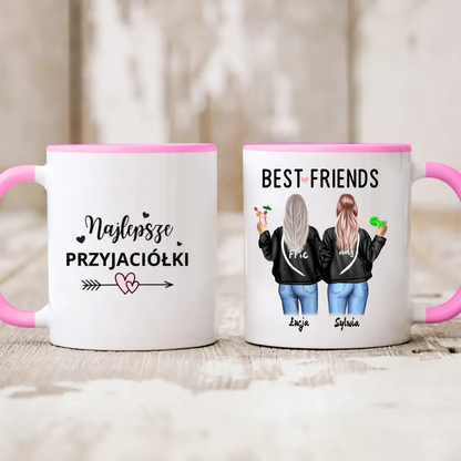Kubek personalizowany dla przyjaciółek BEST FRIENDS | motyw z drinkami #293