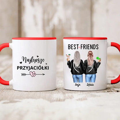Kubek personalizowany dla przyjaciółek BEST FRIENDS | motyw z drinkami #293