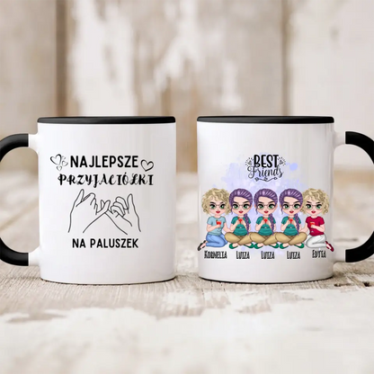 Kubek personalizowany dla grupy przyjaciółek BEST FRIENDS | motyw z drinkami i personalizacją imion #P34
