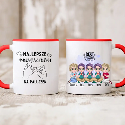 Kubek personalizowany dla grupy przyjaciółek BEST FRIENDS | motyw z drinkami i personalizacją imion #P34