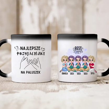 Kubek personalizowany dla grupy przyjaciółek BEST FRIENDS | motyw z drinkami i personalizacją imion #P34