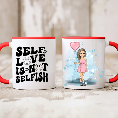Kubek personalizowany dla niej SELF LOVE IS NOT SELFISH | z personalizacją postaci #6