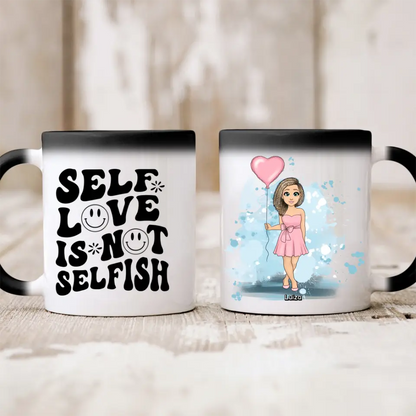 Kubek personalizowany dla niej SELF LOVE IS NOT SELFISH | z personalizacją postaci #6
