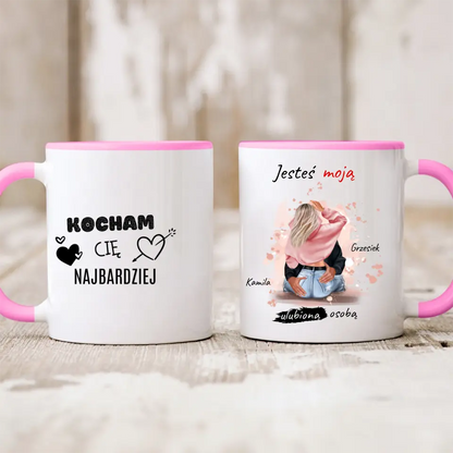 Kubek personalizowany dla par JESTEŚ MOJĄ ULUBIONĄ OSOBĄ | romantyczny motyw #9519