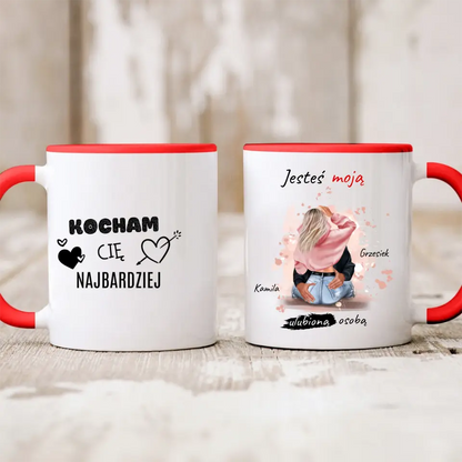 Kubek personalizowany dla par JESTEŚ MOJĄ ULUBIONĄ OSOBĄ | romantyczny motyw #9519