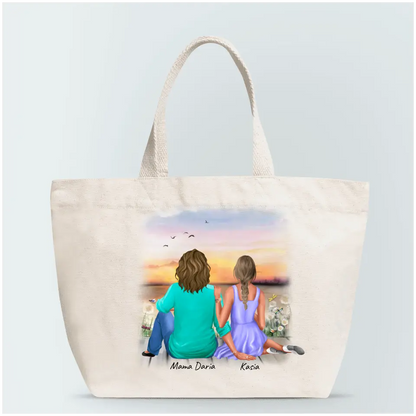 Torba personalizowana dla mamy i córki | motyw z zachodem słońca #5