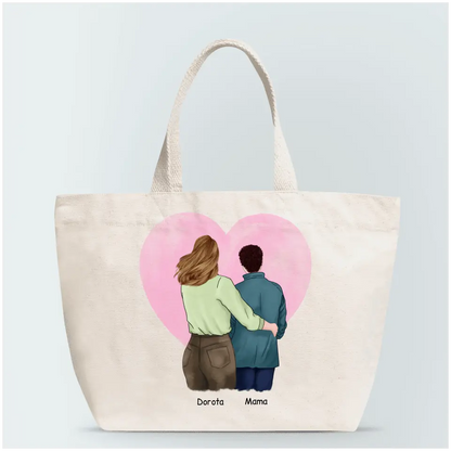 Torba personalizowana dla mamy i córki | rodzinny motwy z personalizacją imion #6