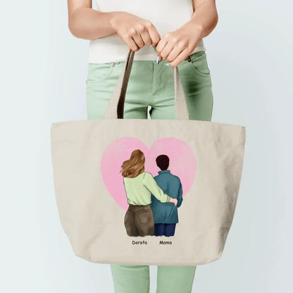 Torba personalizowana dla mamy i córki | rodzinny motwy z personalizacją imion #6