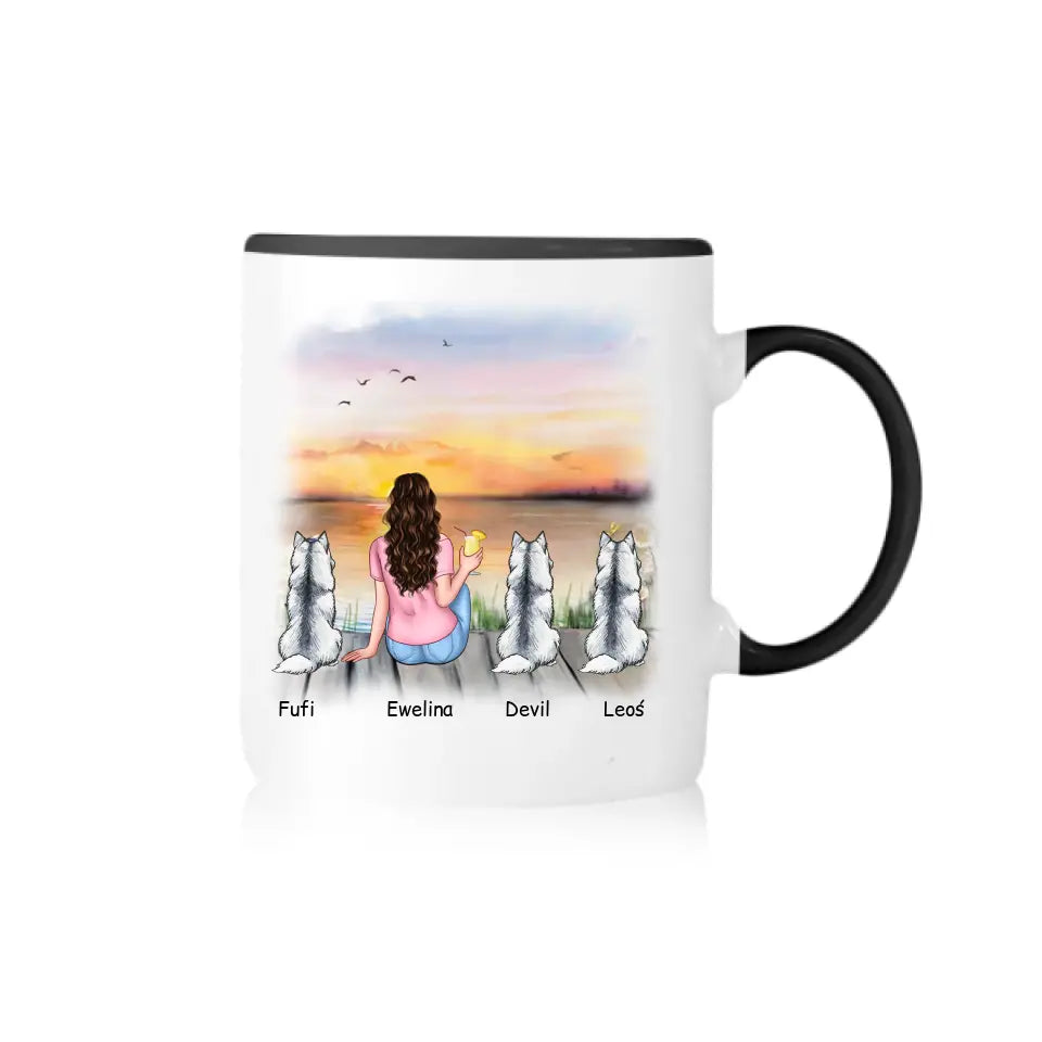 Kubek z psem personalizowany od 1-3 pupili + kobieta #4