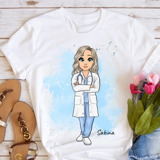 Koszulka damska z nadrukiem dla lekarza - Personalizowana #44
