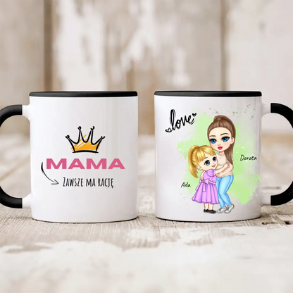 Kubek personalizowany dla mamy i córki LOVE | rodzinny motyw #127