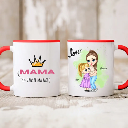 Kubek personalizowany dla mamy i córki LOVE | rodzinny motyw #127