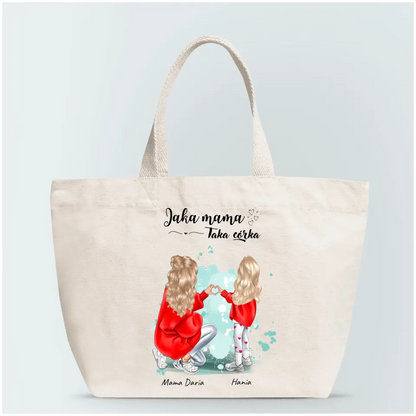 Torba personalizowana dla mamy i córki JAKA MAMA TAKA CÓRKA | rodzinny motyw #44