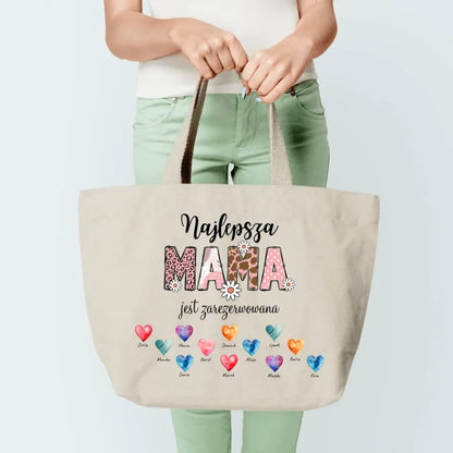 Torba personalizowana dla mamy NAJLEPSZA MAMA JEST ZAREZERWOWANA | rodzinny motyw #464