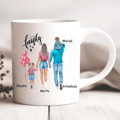 Kubek personalizowany dla rodziców z dziećmi FAMILY | z personalizacją imion #46