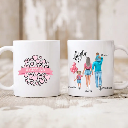 Kubek personalizowany dla rodziców z dziećmi FAMILY | z personalizacją imion #46