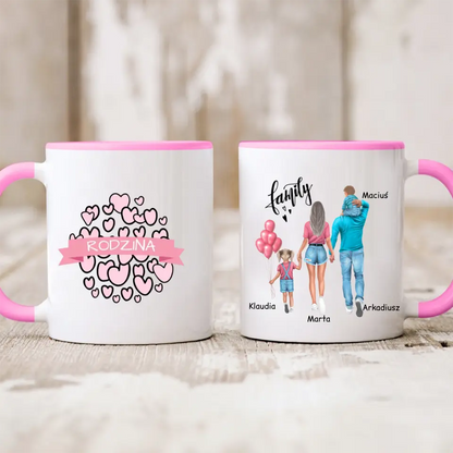 Kubek personalizowany dla rodziców z dziećmi FAMILY | z personalizacją imion #46