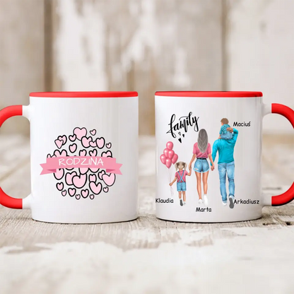 Kubek personalizowany dla rodziców z dziećmi FAMILY | z personalizacją imion #46