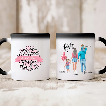 Kubek personalizowany dla rodziców z dziećmi FAMILY | z personalizacją imion #46