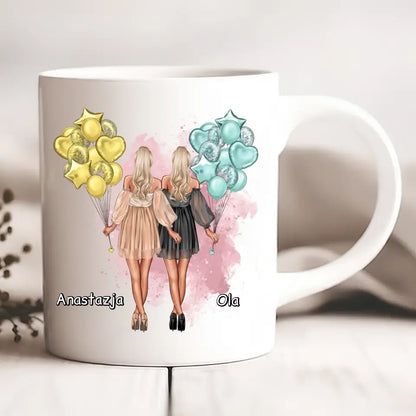 Kubek personalizowany dla przyjaciółek | motyw z balonami #P27