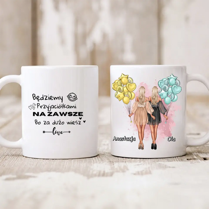 Kubek personalizowany dla przyjaciółek | motyw z balonami #P27