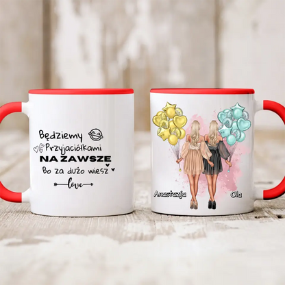Kubek personalizowany dla przyjaciółek | motyw z balonami #P27