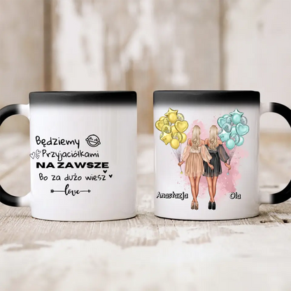 Kubek personalizowany dla przyjaciółek | motyw z balonami #P27