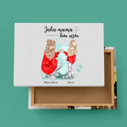 Obraz personalizowany dla mamy i córki JAKA MAMA TAKA CÓRKA | rodzinny motyw z personalizacją imion #6