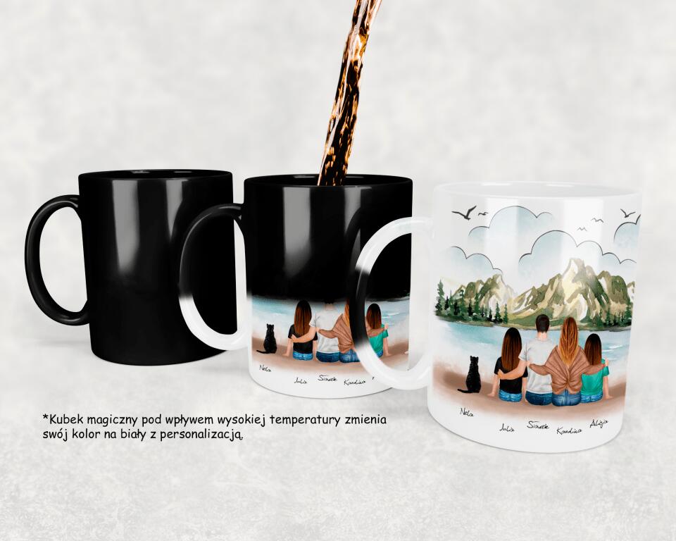 Kubek personalizowany dla mamy i dziecka NASZ PIERWSZY WSPÓLNY DZIEŃ MAMY | motyw z ananasami #573