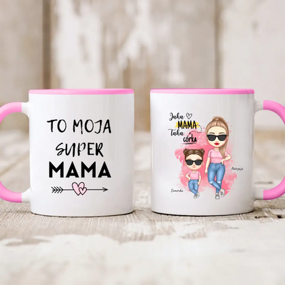 Kubek personalizowany dla mamy i córki JAKA MAMA TAKA CÓRKA | rodzinny motyw #541