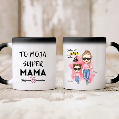 Kubek personalizowany dla mamy i córki JAKA MAMA TAKA CÓRKA | rodzinny motyw #541