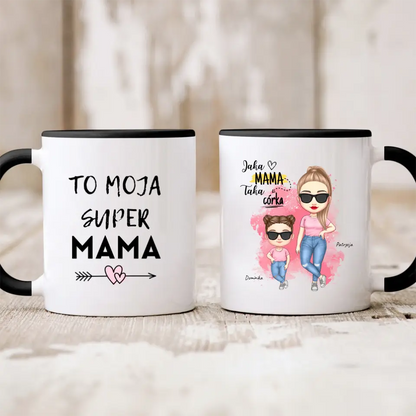 Kubek personalizowany dla mamy i córki JAKA MAMA TAKA CÓRKA | rodzinny motyw #541