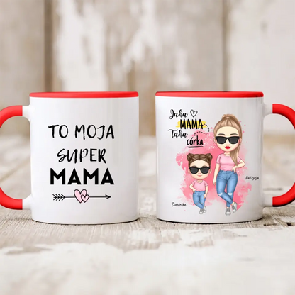 Kubek personalizowany dla mamy i córki JAKA MAMA TAKA CÓRKA | rodzinny motyw #541
