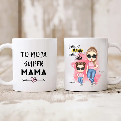Kubek personalizowany dla mamy i córki JAKA MAMA TAKA CÓRKA | rodzinny motyw #541