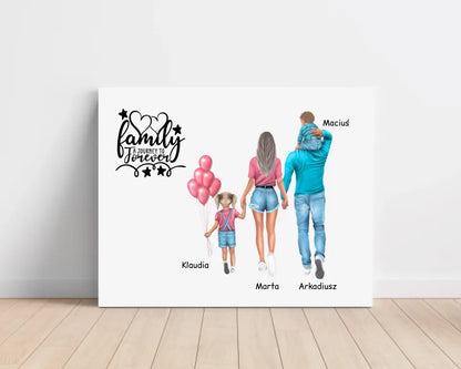 Obraz personalizowany dla rodziny FAMILY A JOURNEY TO FOREVER | rodzinny motyw #4
