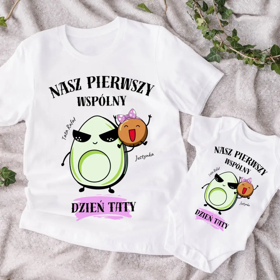 Koszulka ze wzorem tata i dziecko Awokado - Personalizowana (rodzinna) #7948