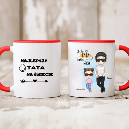 Kubek personalizowany JAKI TATA TAKA CÓRKA | rodzinny motyw #5515
