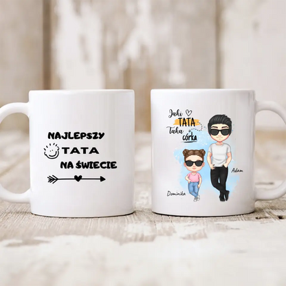 Kubek personalizowany JAKI TATA TAKA CÓRKA | rodzinny motyw #5515