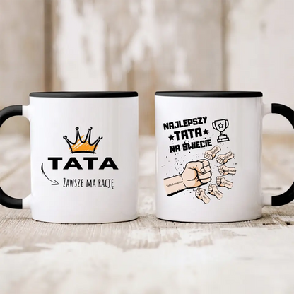 Kubek personalizowany dla taty i dzieci NAJLEPSZY TATA NA ŚWIECIE | z personalizacją imion #5142