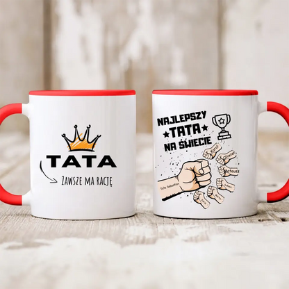 Kubek personalizowany dla taty i dzieci NAJLEPSZY TATA NA ŚWIECIE | z personalizacją imion #5142