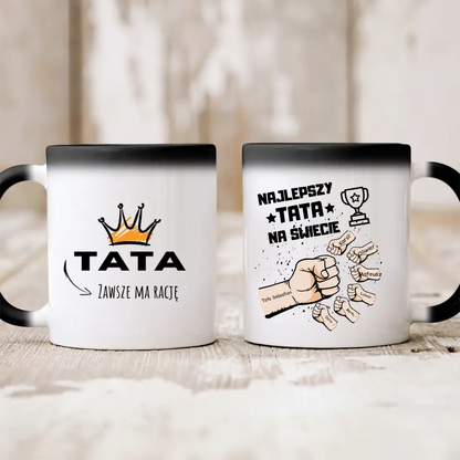 Kubek personalizowany dla taty i dzieci NAJLEPSZY TATA NA ŚWIECIE | z personalizacją imion #5142
