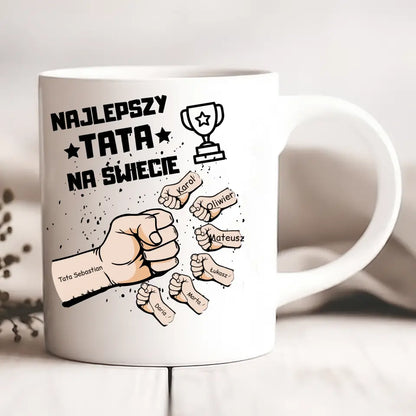 Kubek personalizowany dla taty i dzieci NAJLEPSZY TATA NA ŚWIECIE | z personalizacją imion #5142