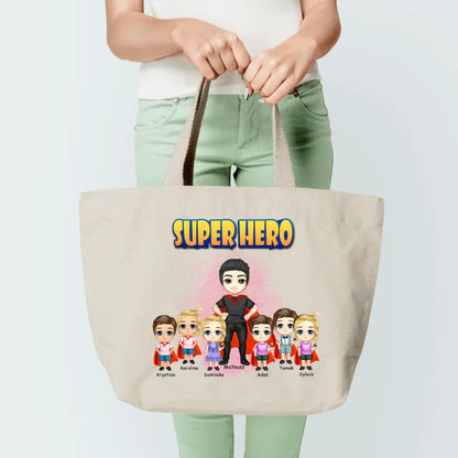 Torba personalizowana dla taty i dzieci SUPER HERO | z personalizacją imion #441