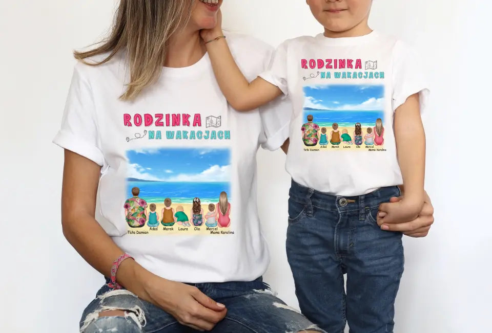 Koszulka rodzinna 2 os. dorosłe + 1-5 dzieci -Personalizowana #P25