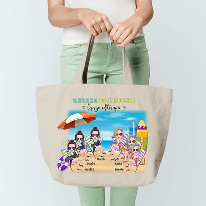 Torba personalizowana dla przyjaciółek BABSKA WYCIECZKA | wakacyjny motyw plażowy #P62