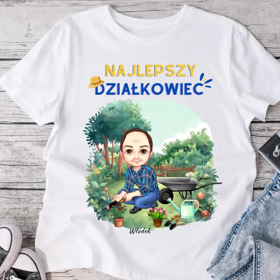 Koszulka męska z nadrukiem - najlepszy działkowiec - Personalizowana #5112