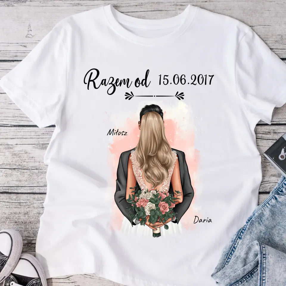 Koszulka dla par - małżeństwo - Personalizowana #4494 - Prezent na rocznicę ślubu