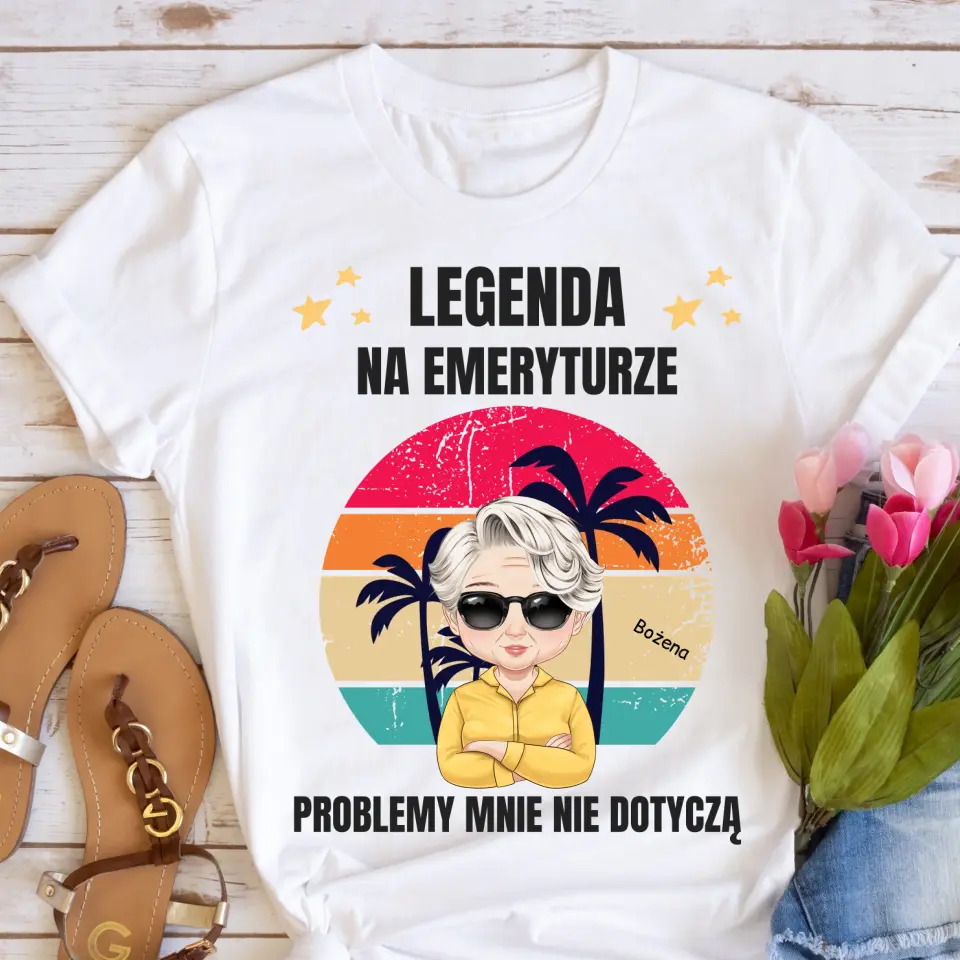 Koszulka ze wzorem legenda na emeryturze - Personalizowana #4498